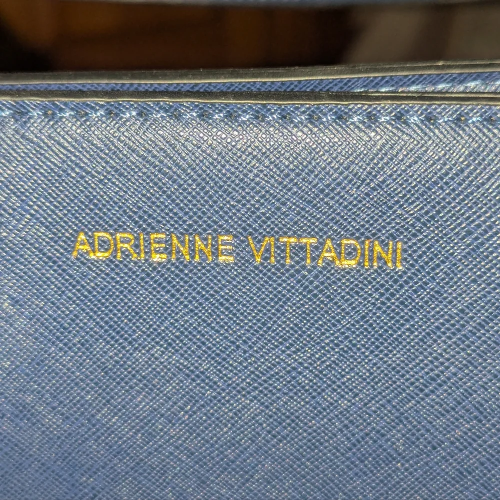 Adrienne Vittadini Faux Leather Navy Crossbody Bag Bag.